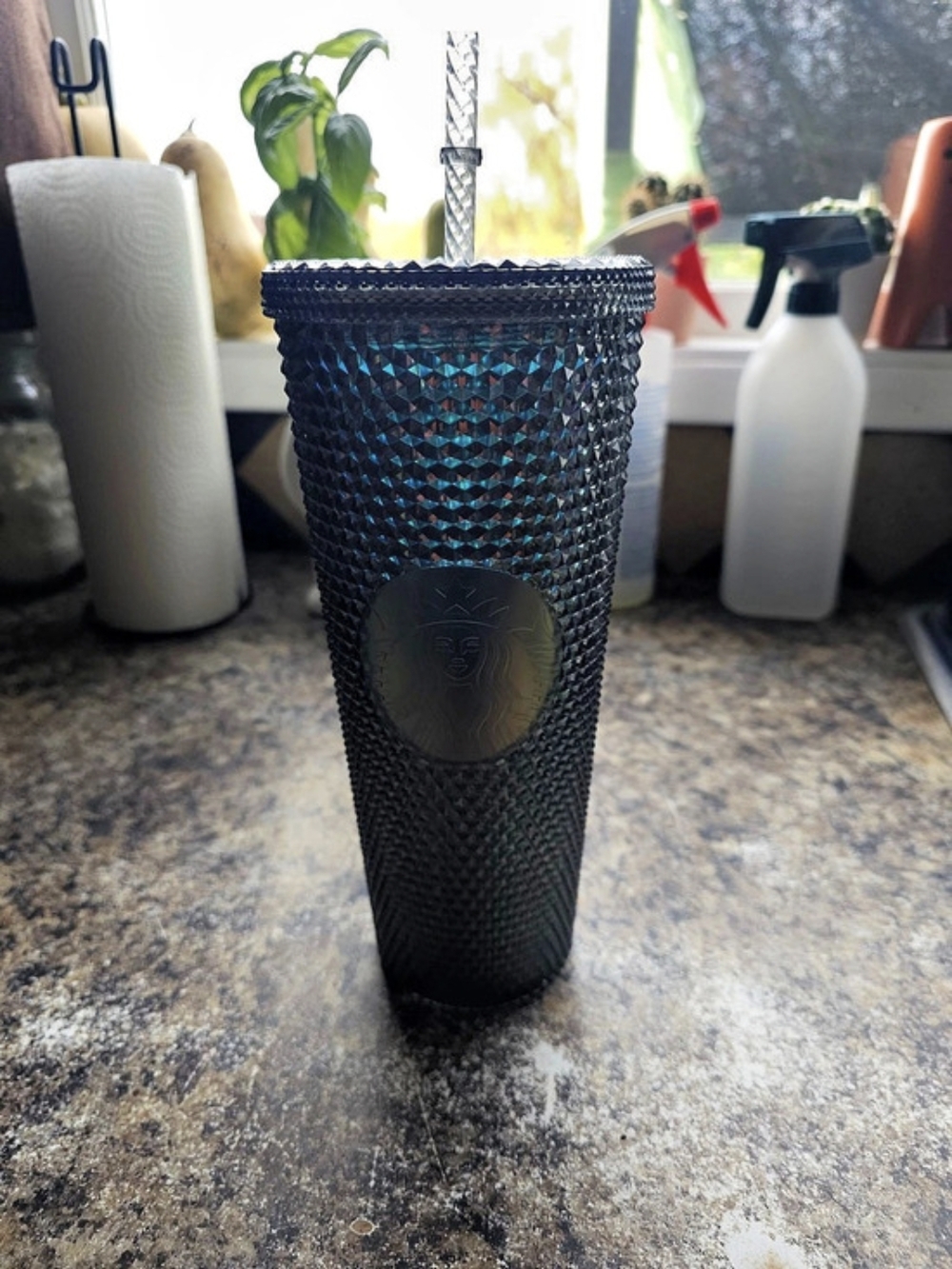 Starbucks Oil Slick Studded Venti Cold Cup Black & Multicolor